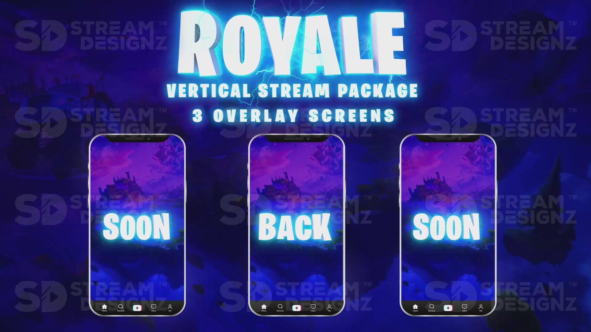 vertical stream overlay package 3 overlay screens royale stream designz