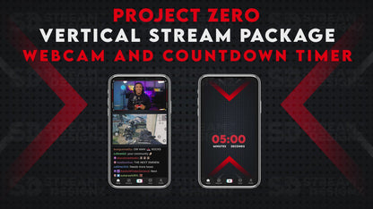 vertical stream overlay package webcam and countdown timer project zero stream designz