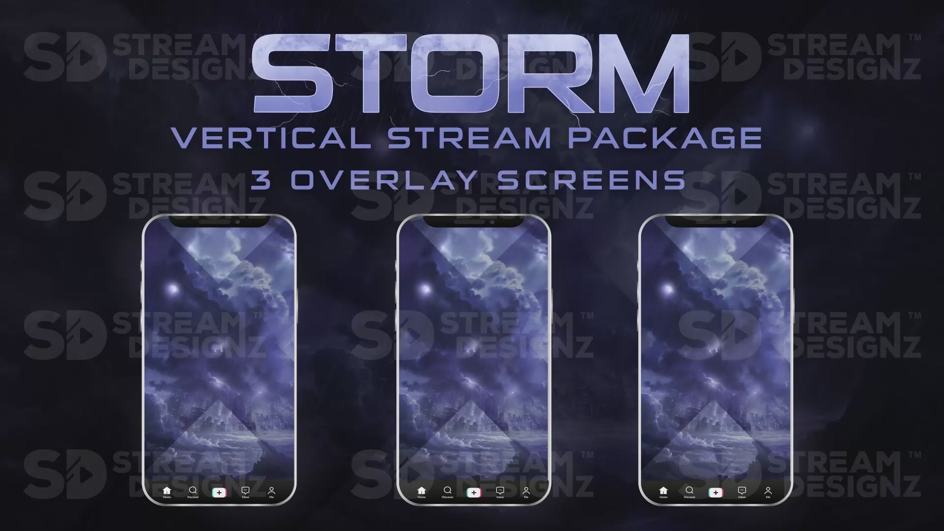 vertical stream overlay package 3 overlay screens storm stream designz