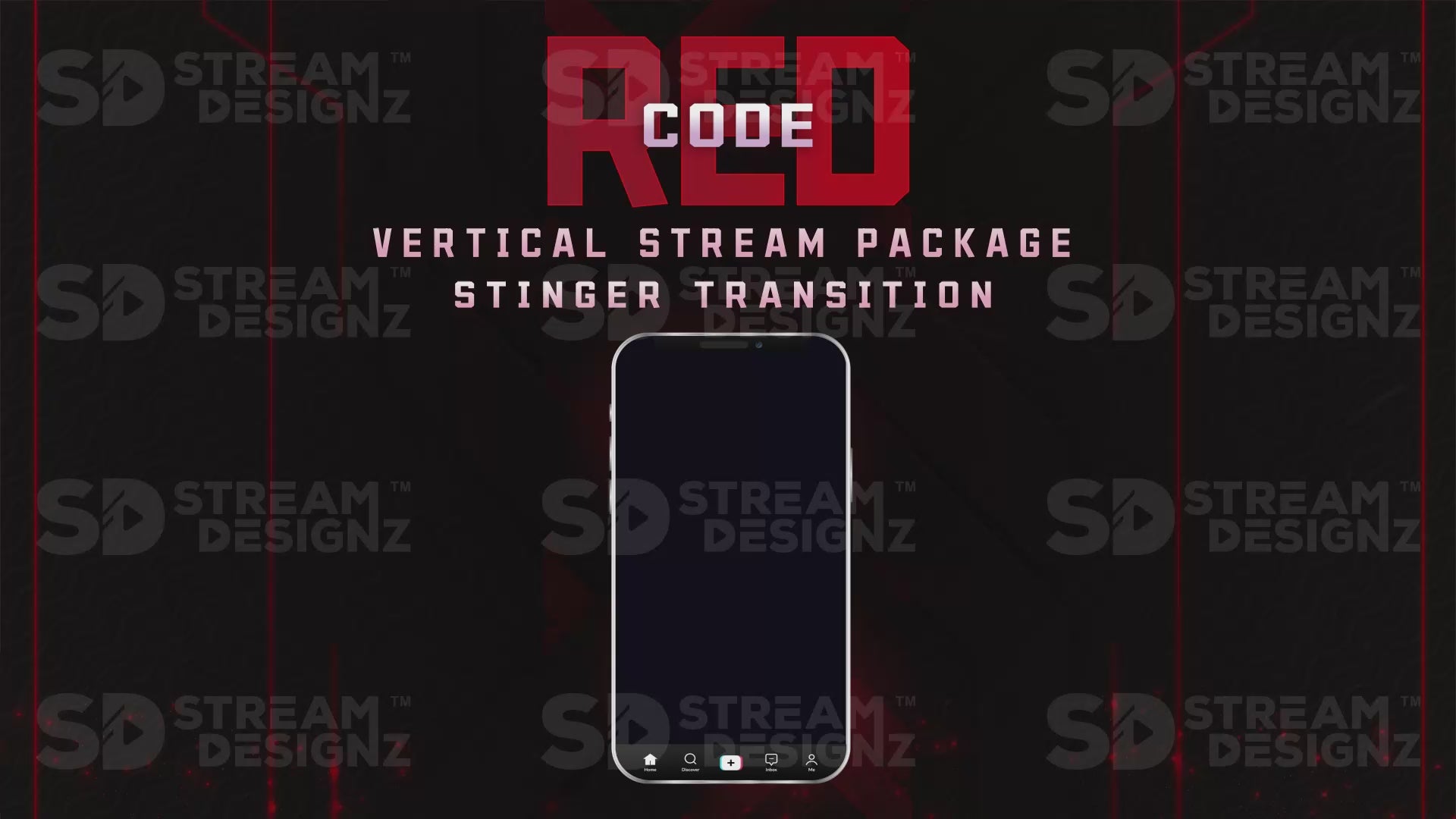 vertical stream overlay package stinger transition code red stream designz