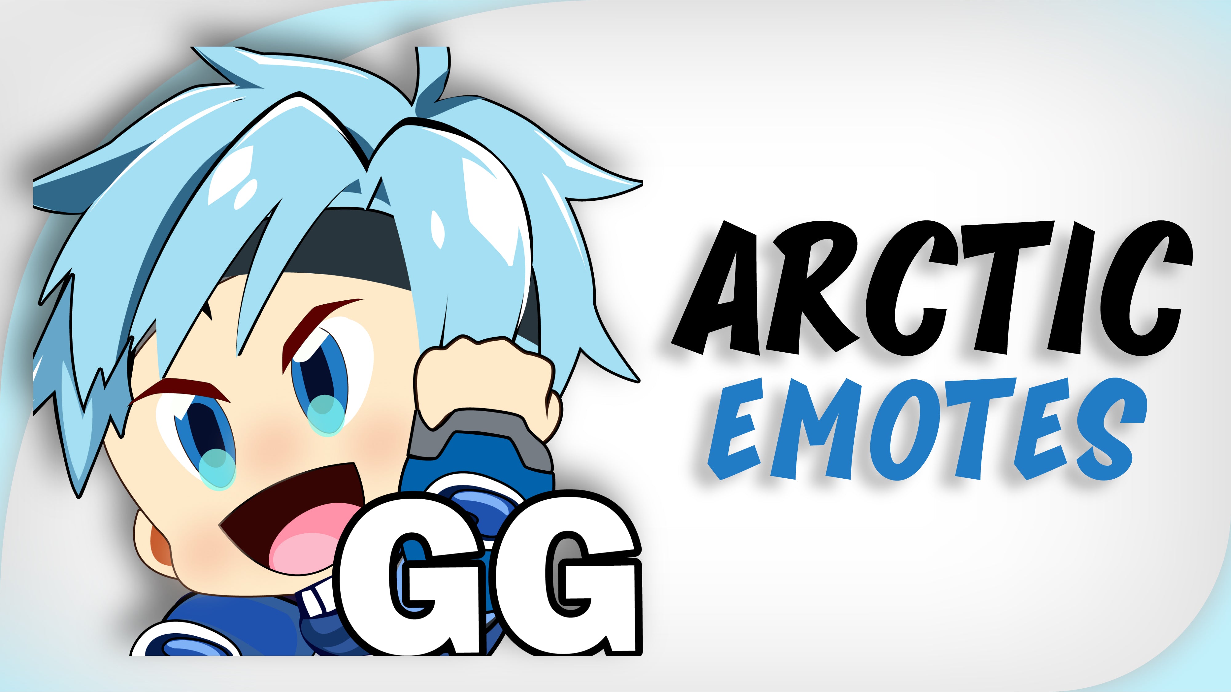 Emotes Arctic Blue & White thumbnail stream designz