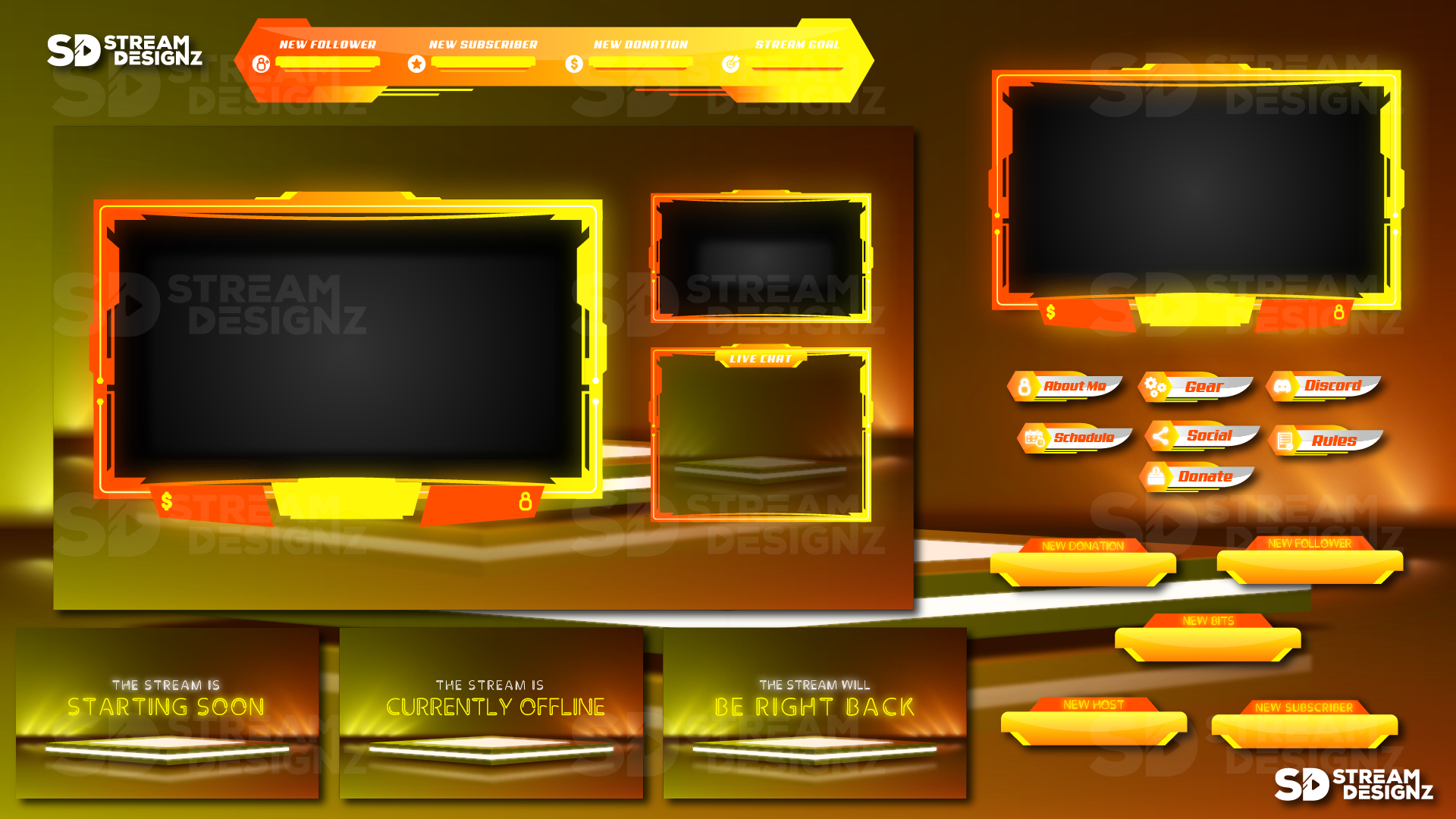 Static stream overlay package blaze feature image stream designz