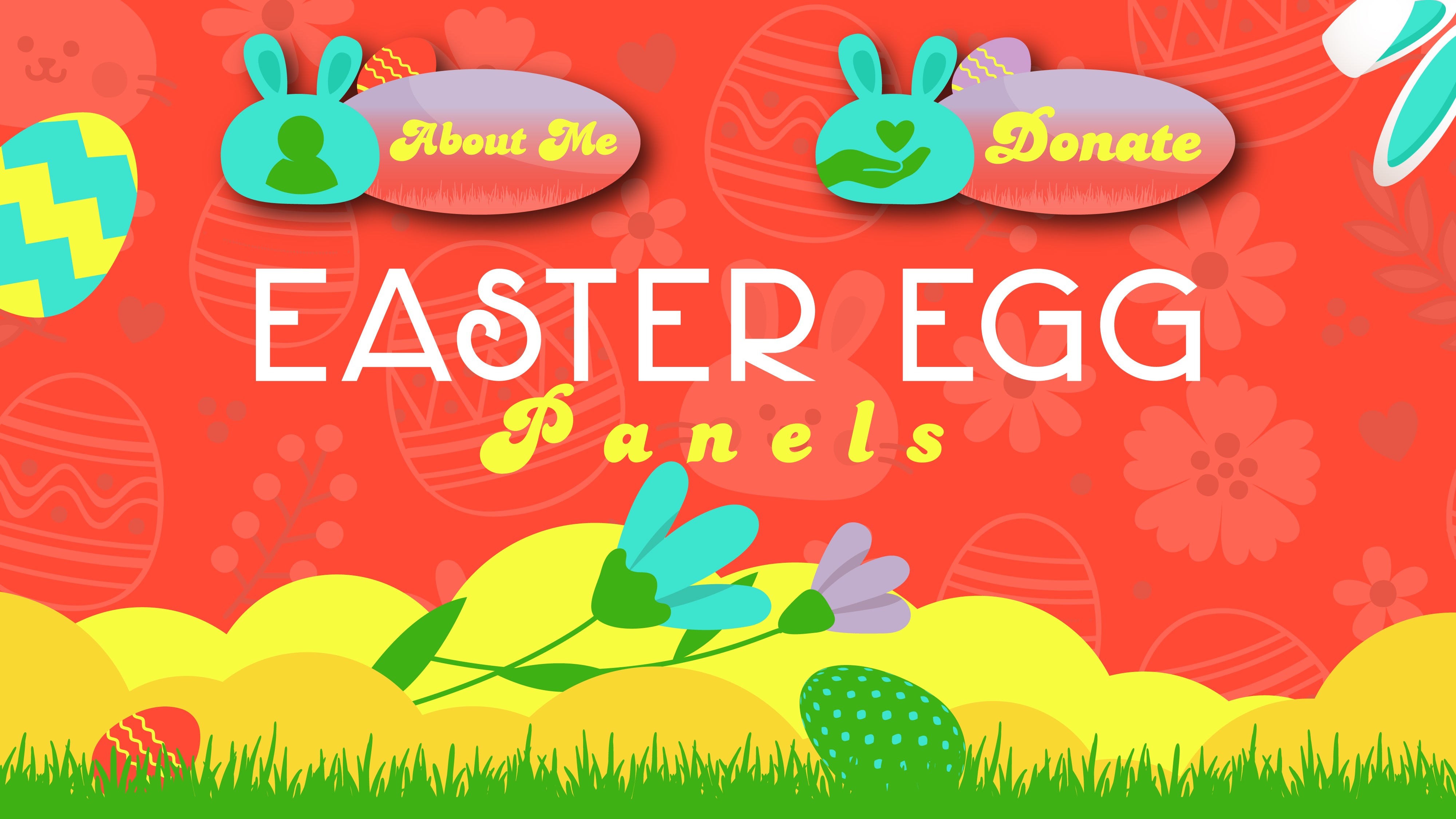 Twitch panels easter egg orange and yellow thumbnail stream designz