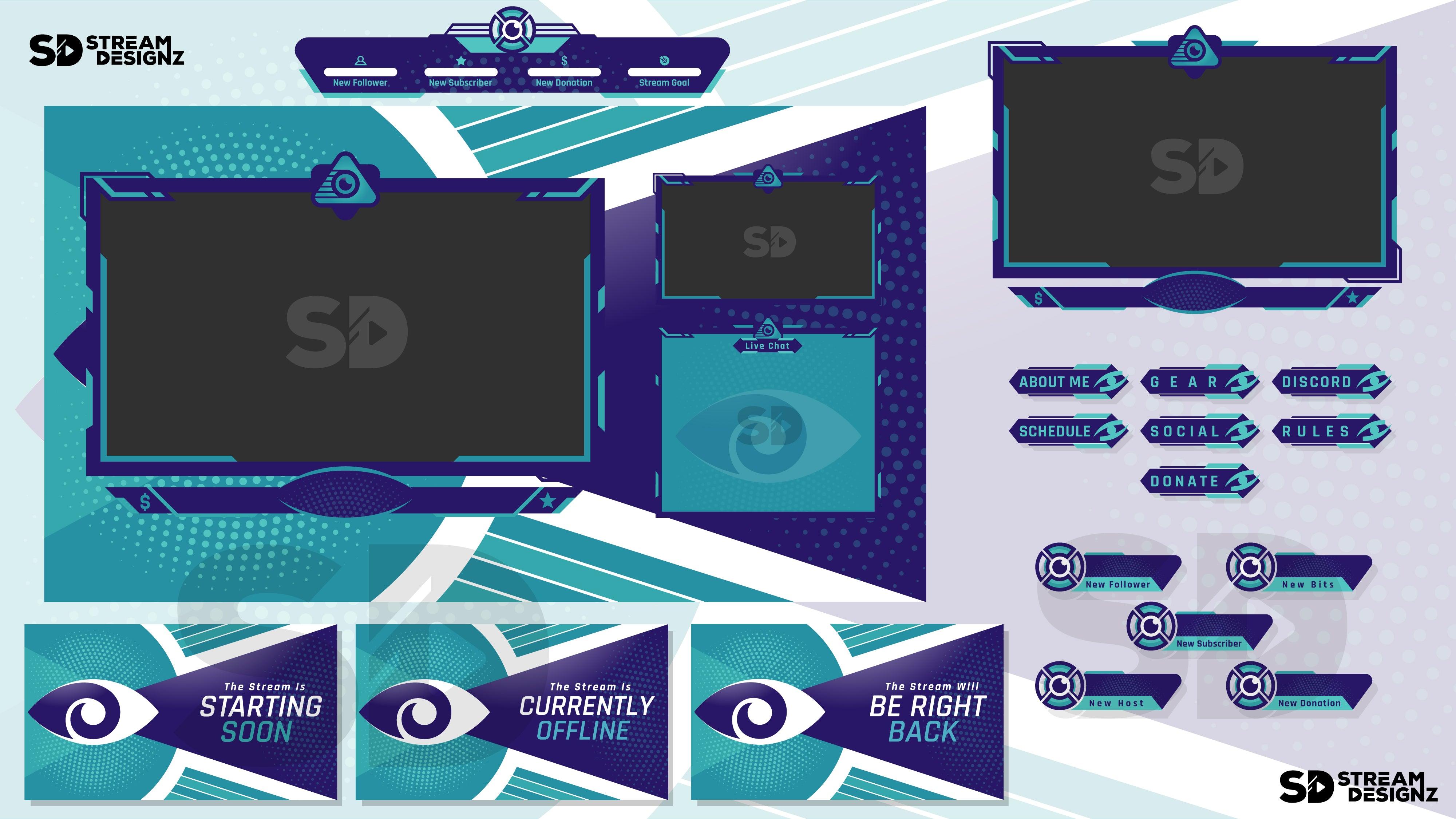 Stream Overlay Package - "Eye Game" - Stream Designz