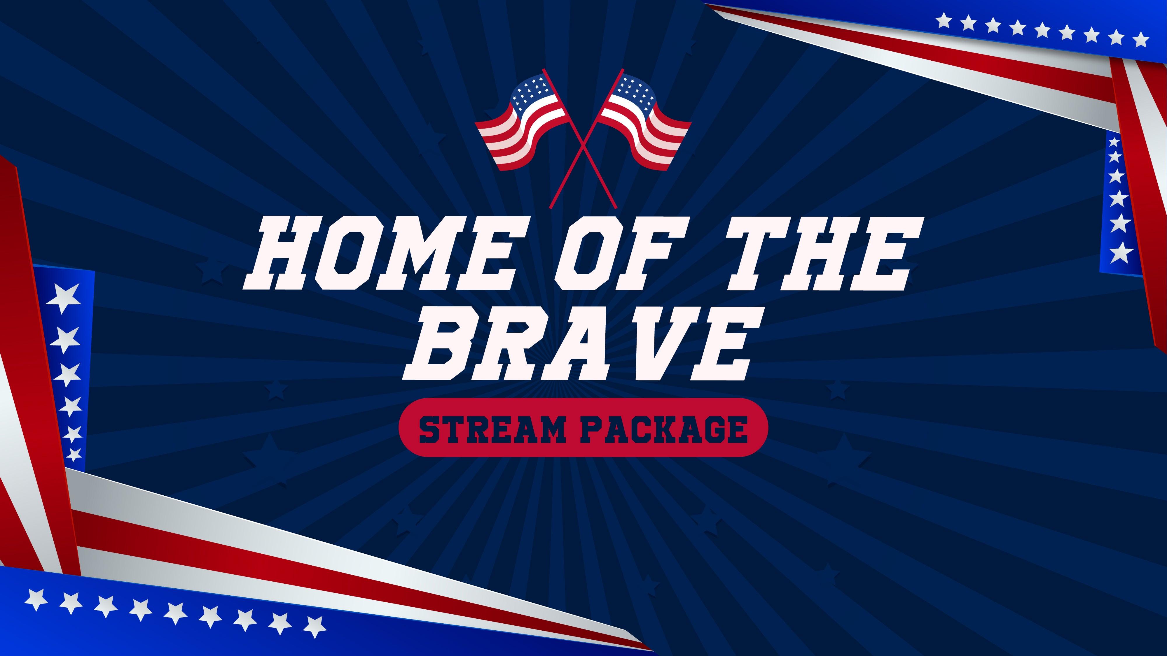 stream overlay package thumbnail home of the brave stream designz