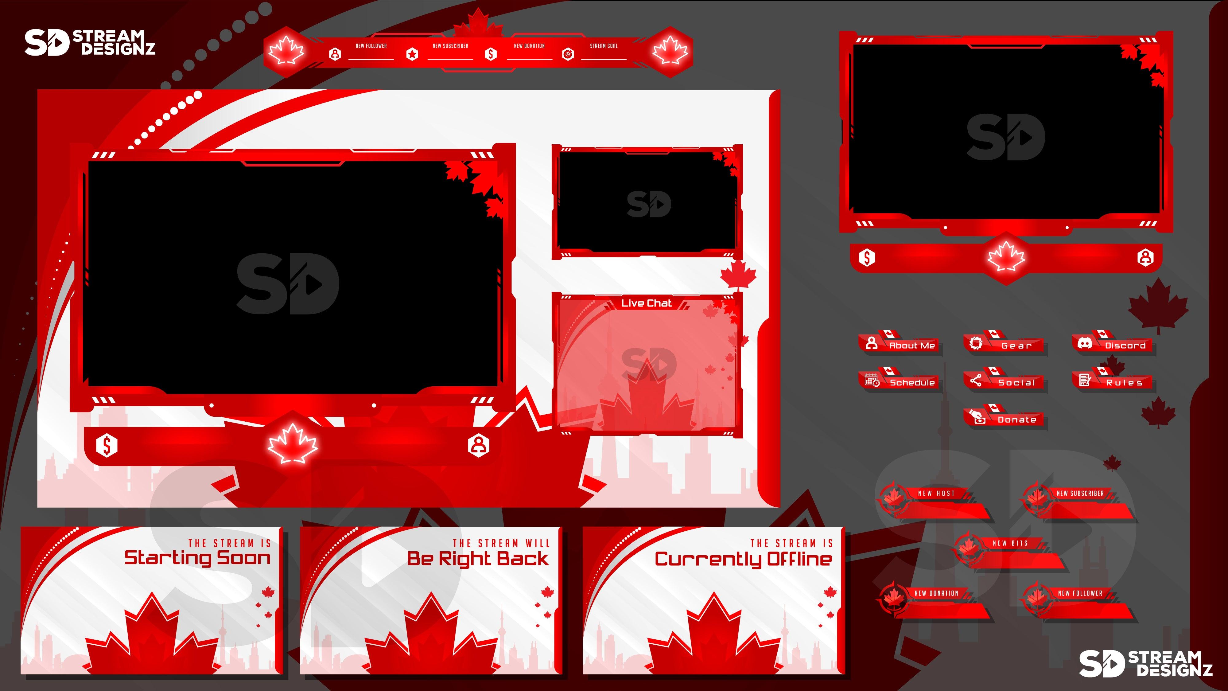 Stream Overlay Package - "Oh Canada!" - Stream Designz