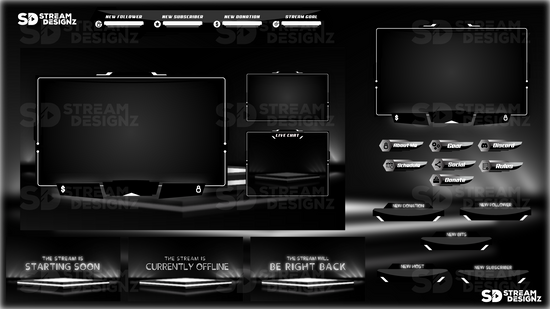 Animated Stream Overlay Package - Shadow | Stream Designz