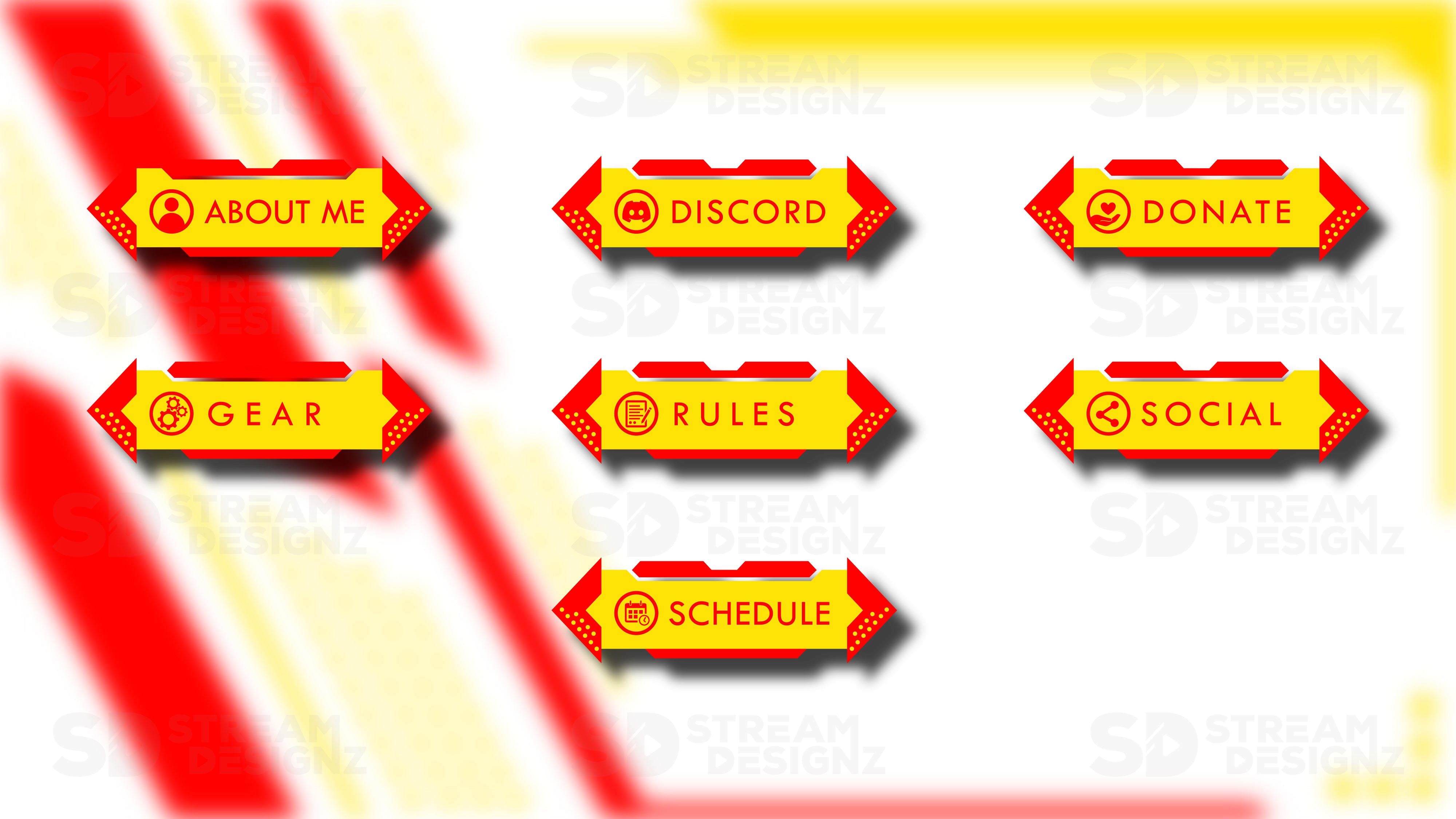 twitch panels sleek yellow and red preview image stream designz