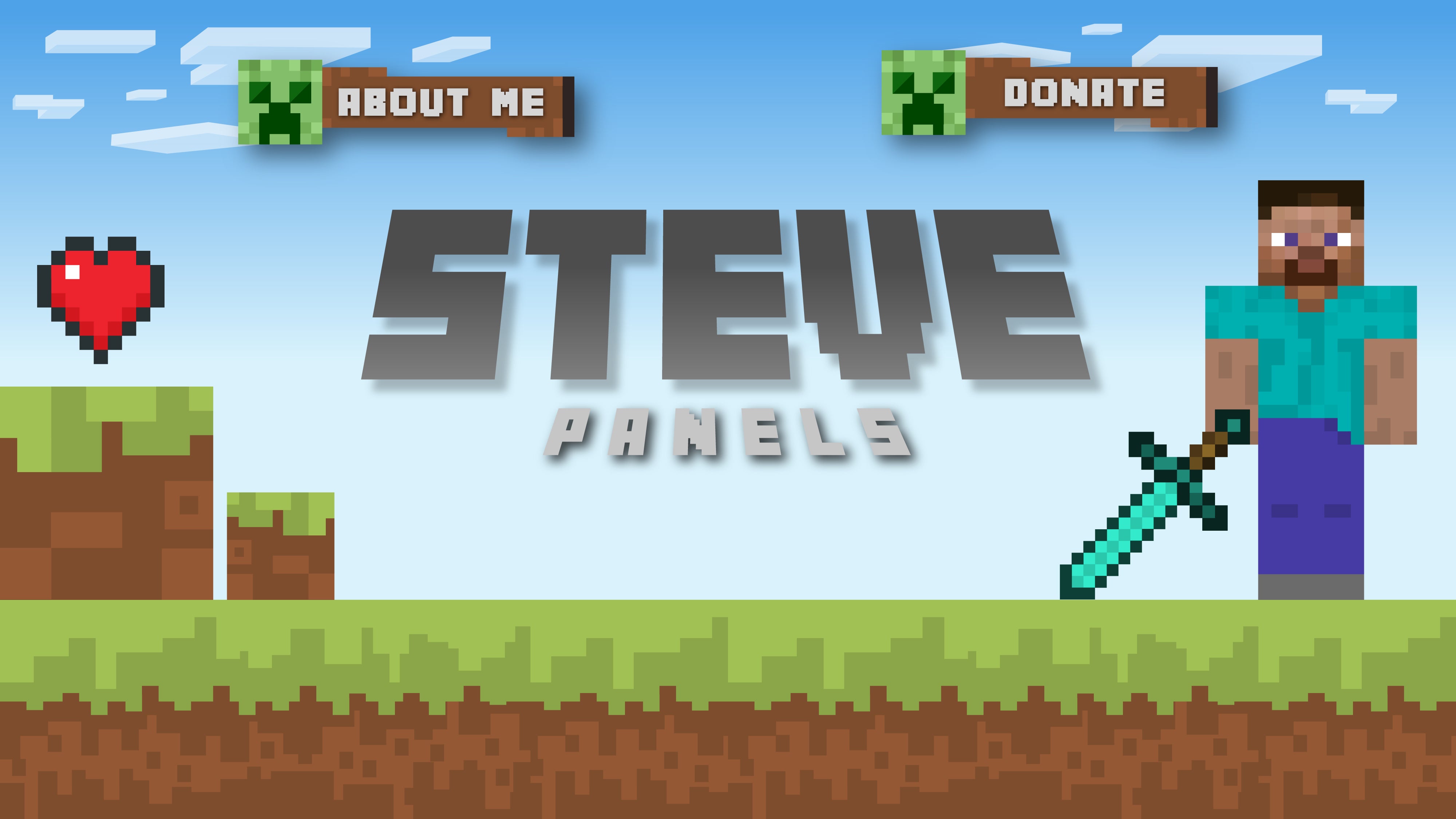 Twitch panels minecraft steve thumbnail stream designz