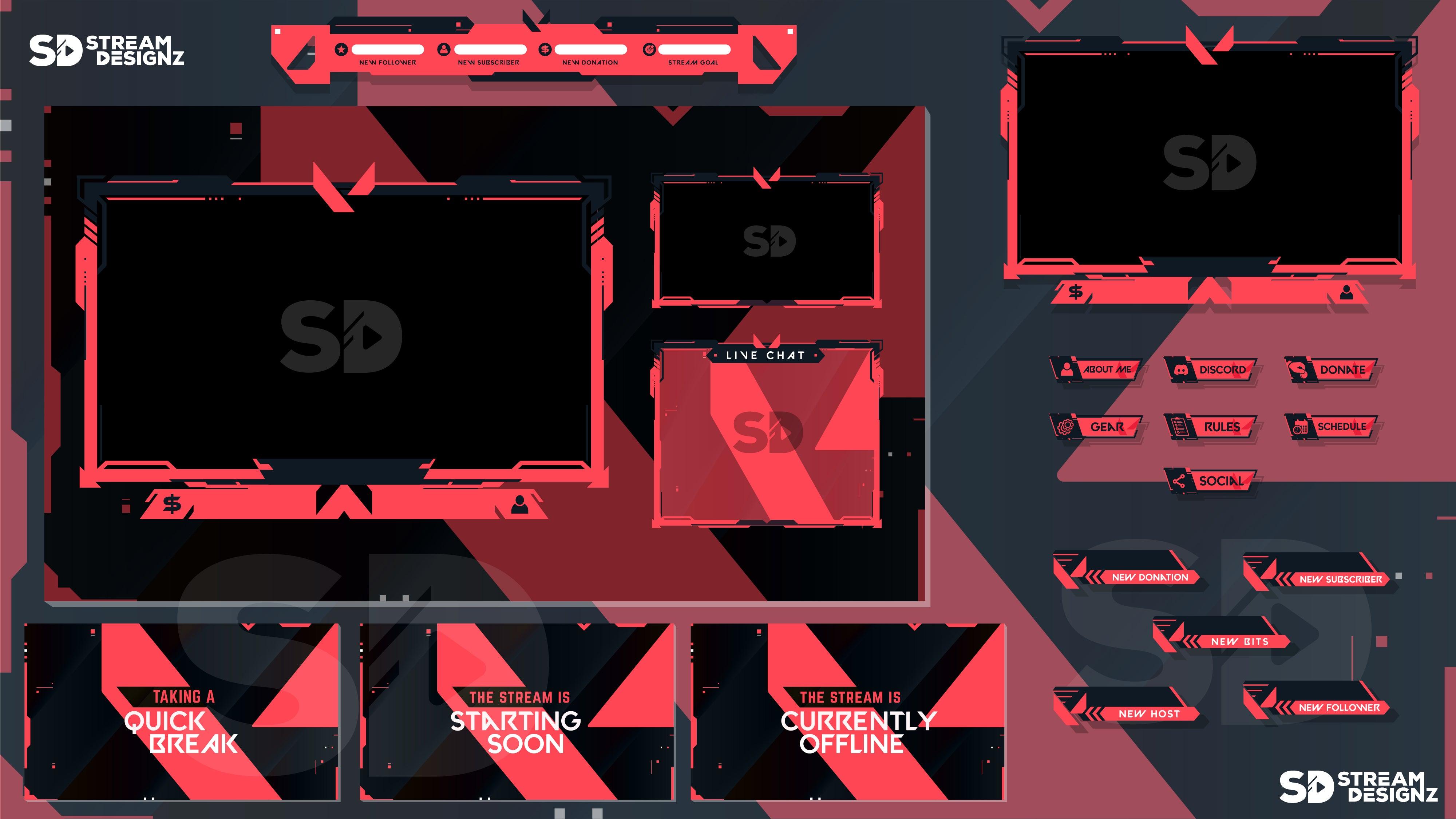 Stream Overlay Package - "Ace" - Stream Designz