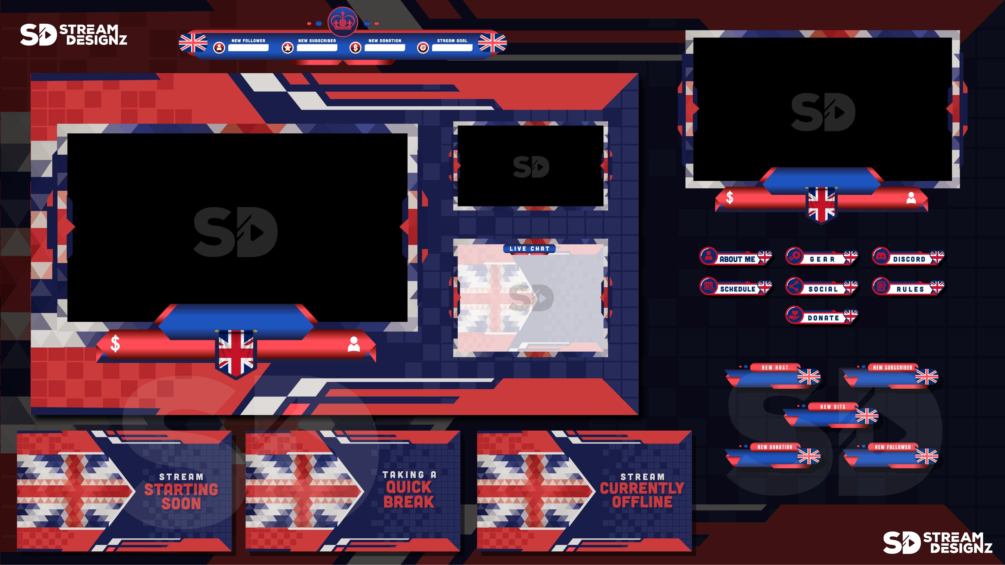 Stream Overlay Package - Union Jack - Stream Designz